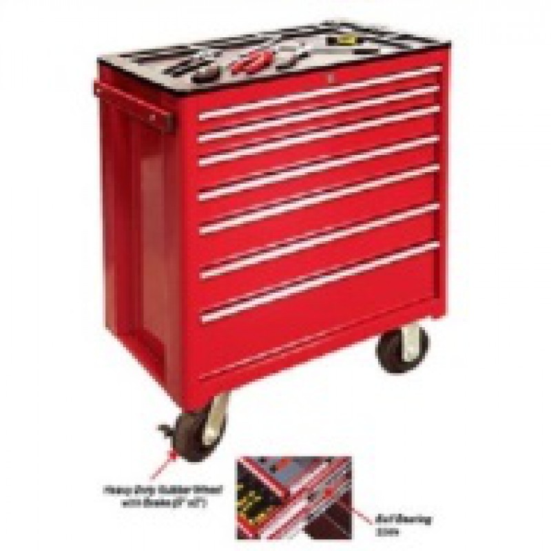 Tủ dụng cụ 7 ngăn, 688x458x735 mm (Màu đỏ - Không bao gồm chi tiết)