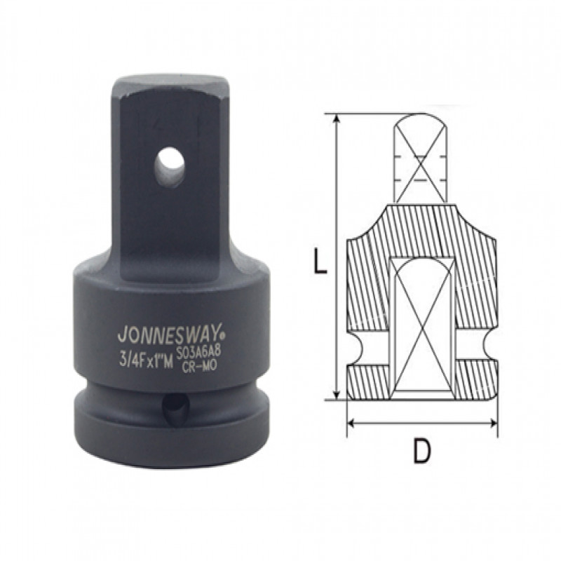 Đầu chuyển đổi cho súng vặn ốc 3/4'' sang 1”