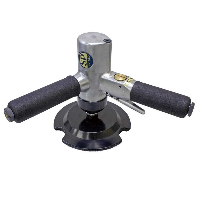 Máy đánh bóng khí nén đế tròn 7 inch, quỹ đạo đơn cán đôi (Phớt lông cừu)