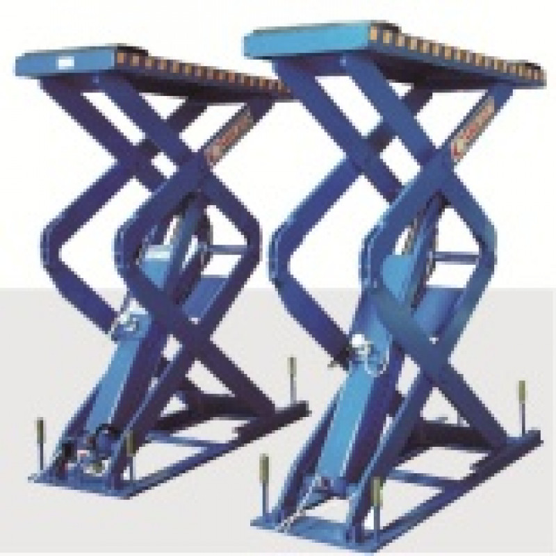 Cầu nâng cắt kéo nâng bụng 3 tấn, lắp chìm (3 pha, màu xanh RAL5002)