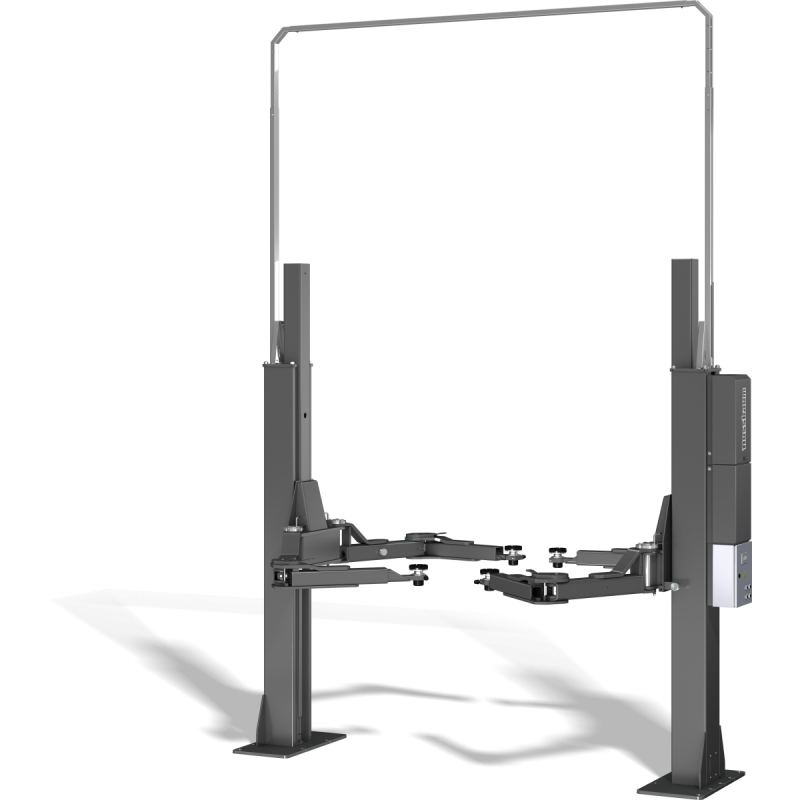 Cầu nâng 2 trụ thủy lực có cổng 6 tấn, tay gập (3 pha, màu xám)