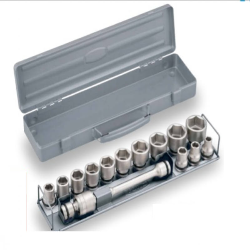 Bộ khẩu ngắn cho súng vặn ốc 1/2", 15 chi tiết (10-32 mm )