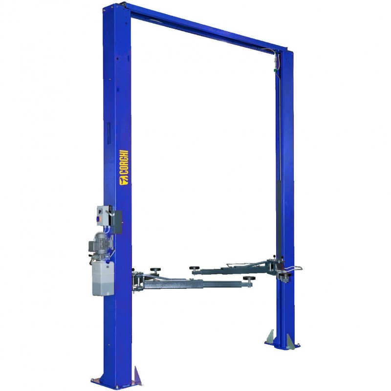 Cầu nâng 2 trụ thủy lực có cổng 4 Tấn (3 pha, màu xanh)