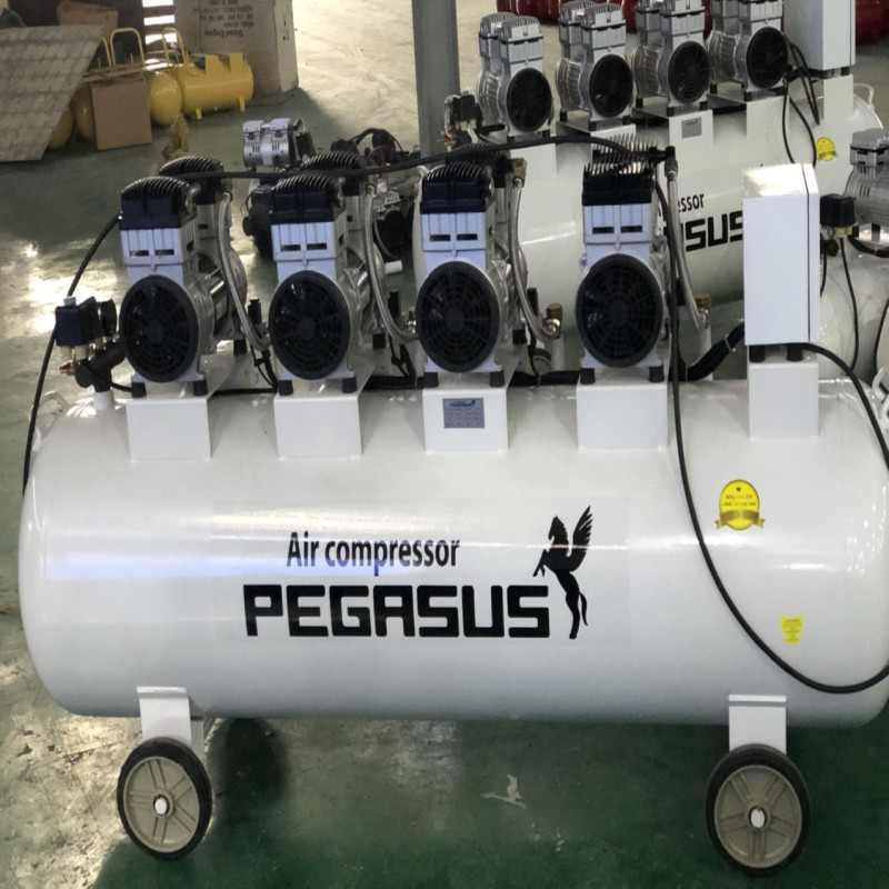 Máy nén khí piston không dầu 6HP,1 pha, bình tích 330 lít (Dẫn động trực tiếp)