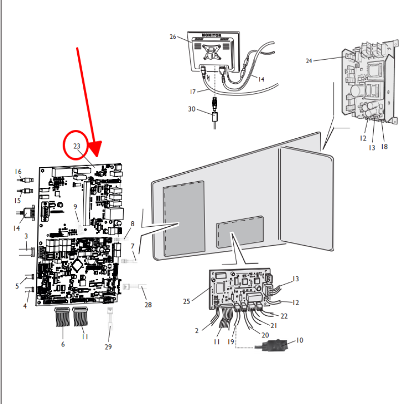 Bảng mạch có bộ vi xử lý - Phụ kiện dùng cho máy cân bằng lốp EM 9580 PLUS LASERLINE