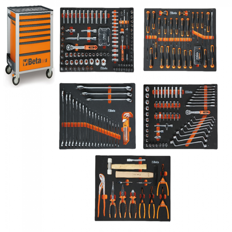 Tủ dụng cụ 7 ngăn, 309 chi tiết (màu cam)