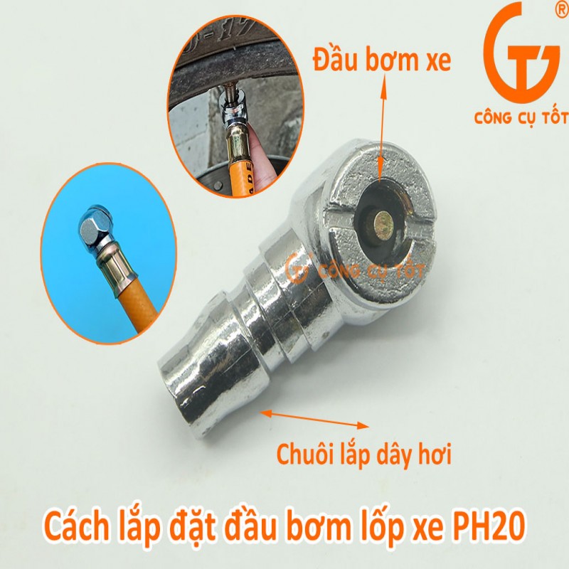 Đầu bơm lốp 10 bar