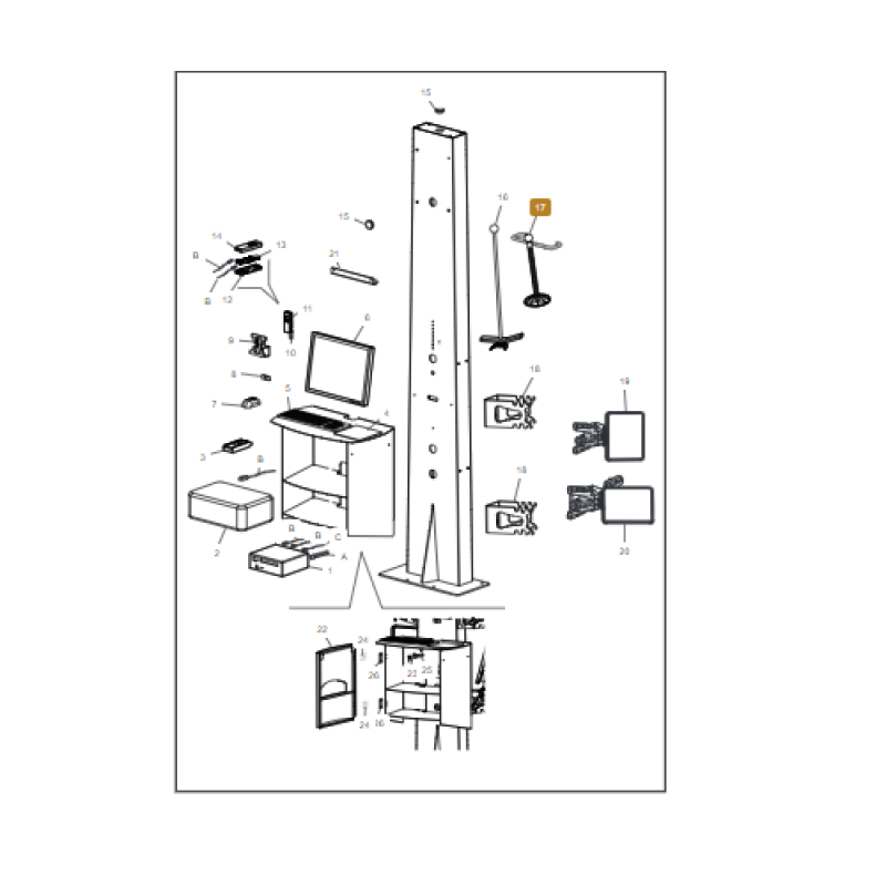 Khóa vô lăng - Phụ kiện dùng cho thiết bị kiểm tra góc đặt bánh xe Exact blacktech plus XR.