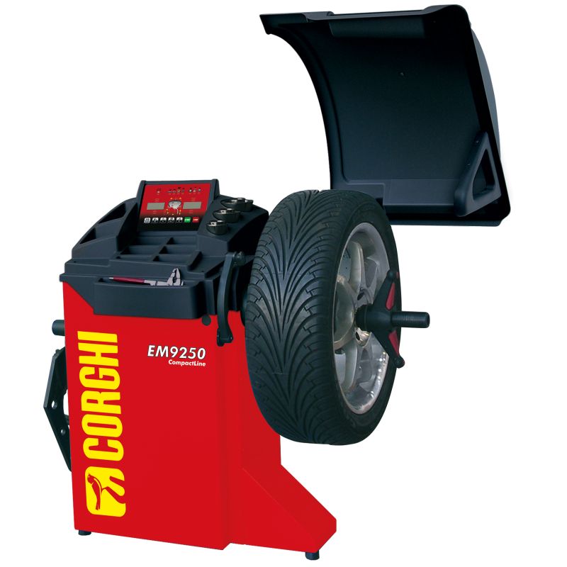 Máy cân bằng lốp xe con, màn hình LCD, nhập dữ liệu tự động (màu đỏ)