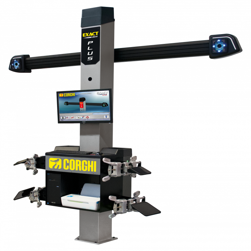 Thiết bị kiểm tra góc đặt bánh xe công nghệ 3D 2 camera nâng tự động, kẹp vành (màu xám RAL 9006)