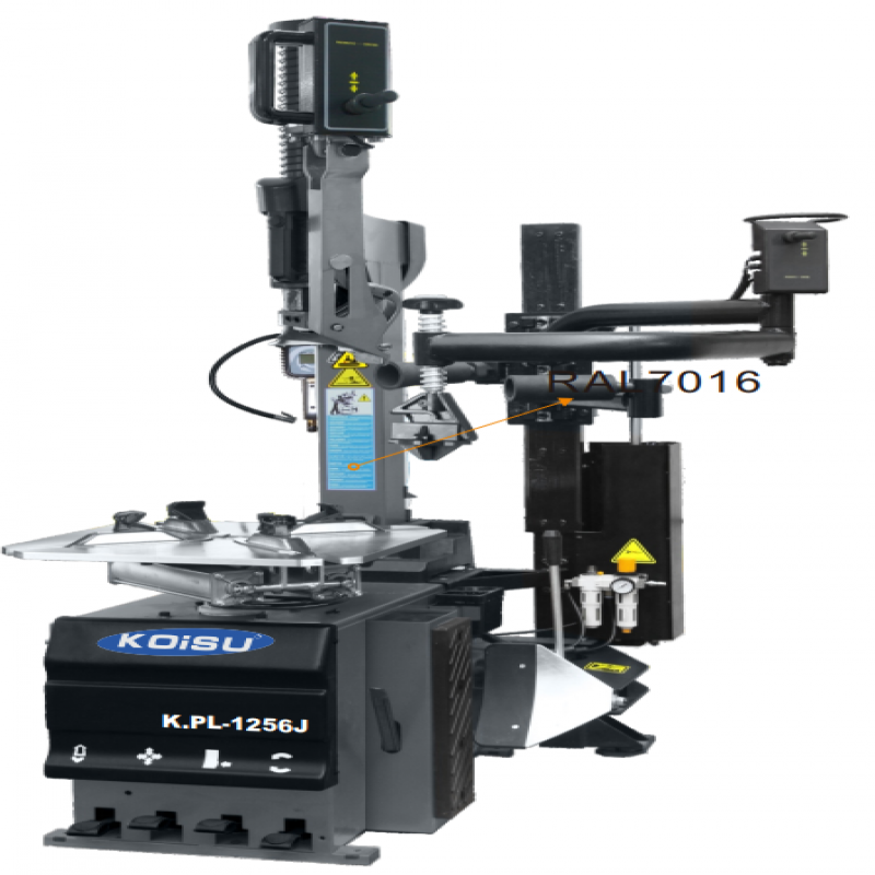 Máy ra vào lốp xe con không dùng lơ via (màu ghi RAL7016)