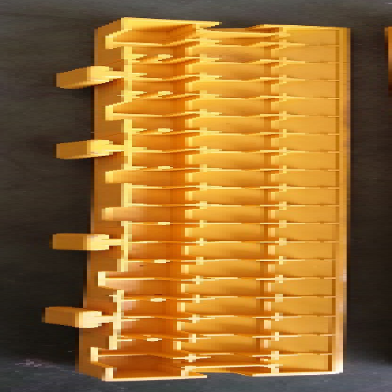 Nẹp viền đực màu vàng cho tấm lót sàn nhựa, cỡ 400 x 65 x 25 mm..