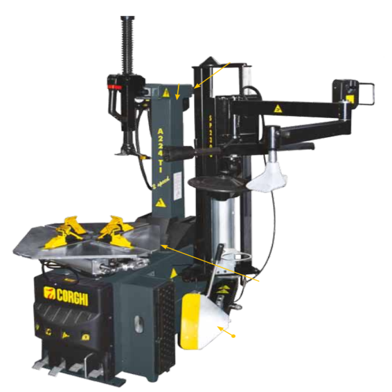 Máy ra vào lốp xe con (1 pha, màu xám RAL 7011)