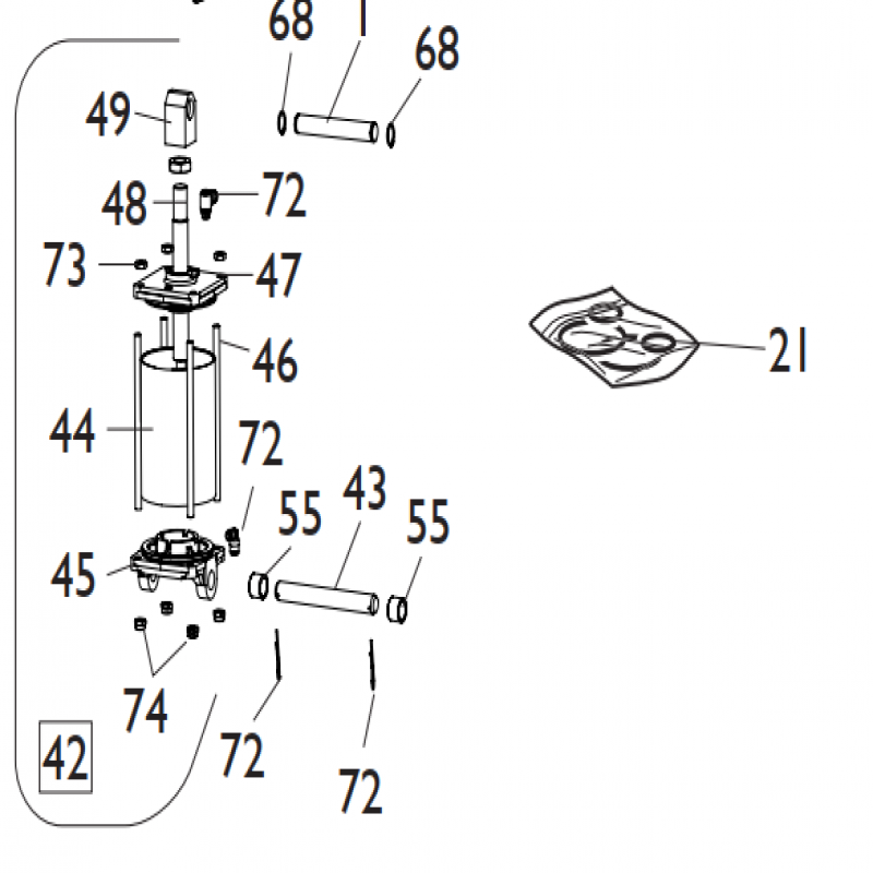 Xi lanh - Phụ kiện dùng cho máy ra vào lốp A2025LL