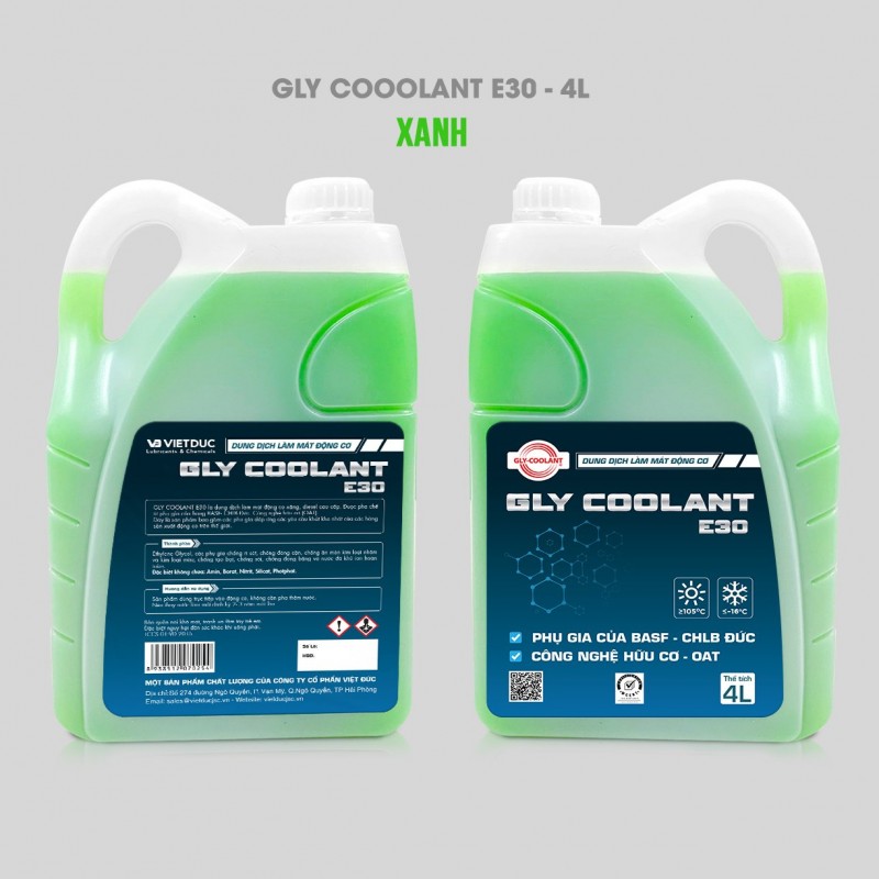 Nước làm mát động cơ Gly Coolant E30 xanh/Thùng 4x4L