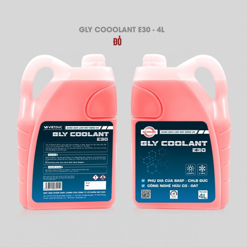 Nước làm mát động cơ Gly Coolant E30 đỏ/Thùng 4x4L