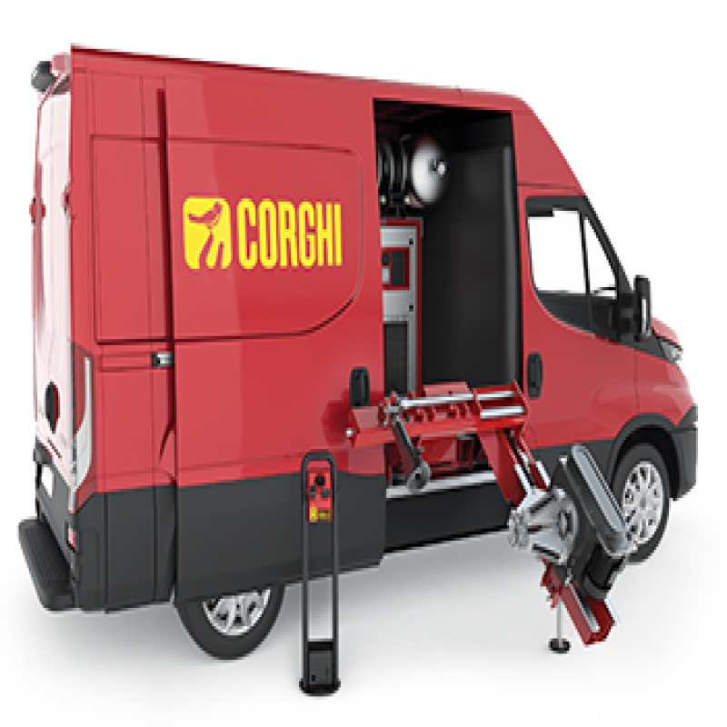 Máy ra vào lốp xe tải lưu động ( bao gồm bộ nguồn điện và hơi)