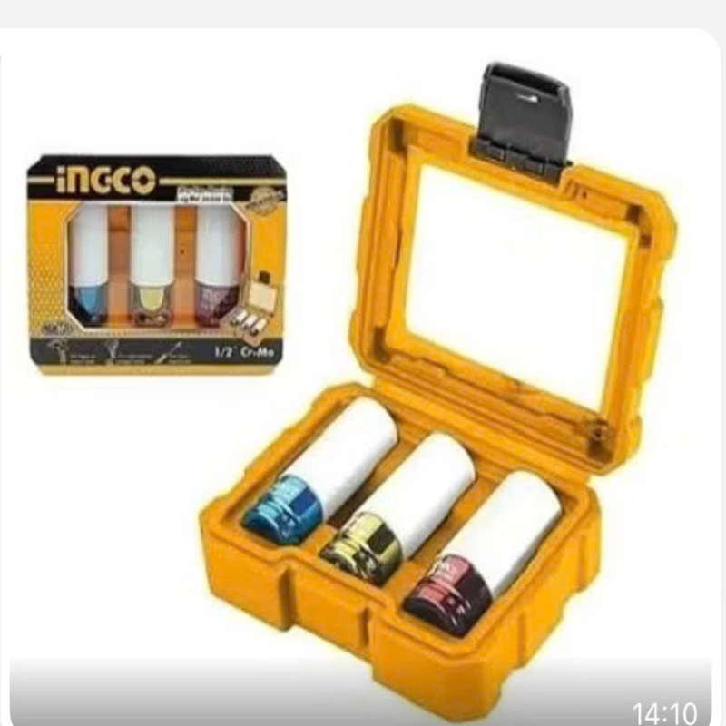 Bộ khẩu dài tháo bánh xe 1/2", 3 chi tiết