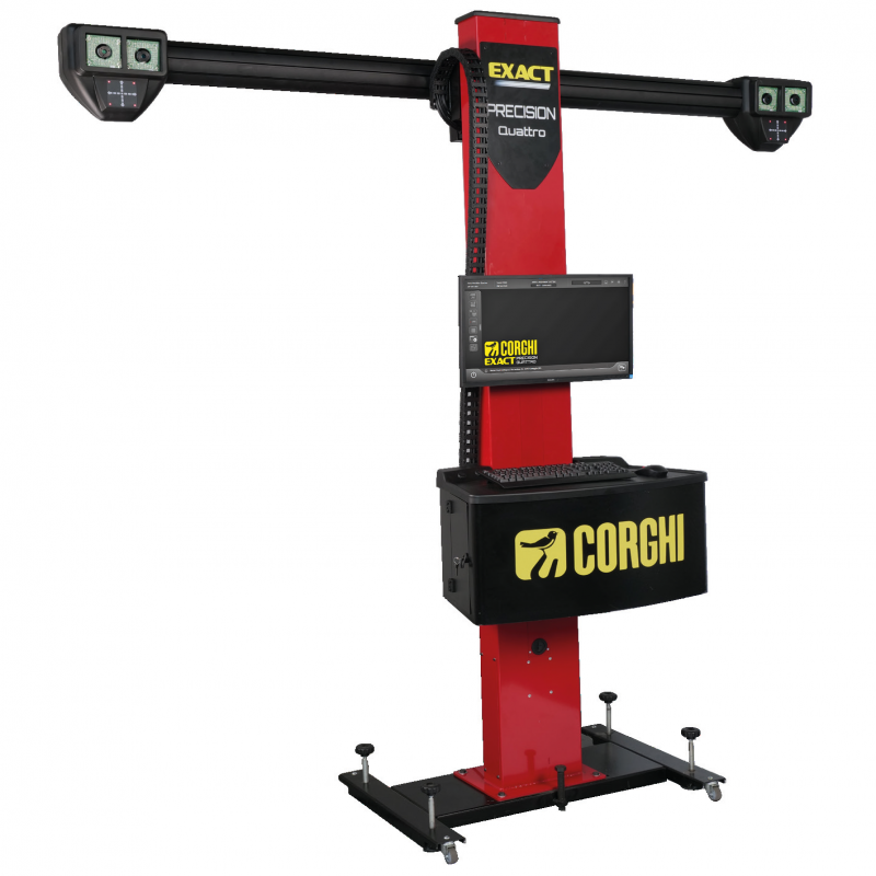 Thiết bị kiểm tra góc đặt bánh xe công nghệ 3D 4 camera nâng hạ tự động (màu đỏ) (hàng cho Dự án)