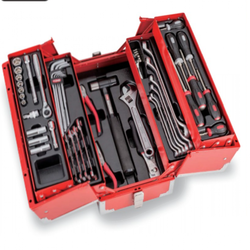 Thùng đồ nghề 6 ngăn, 56 chi tiết màu đen