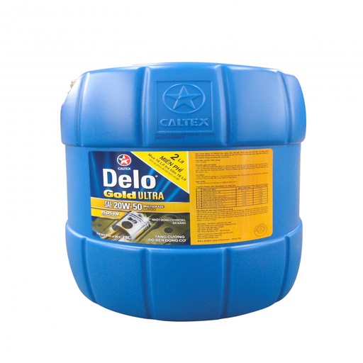 [CALT-500645HRL] Dầu động cơ Delo Gold Ultra SAE 20W50, 18 Lít (Diesel)