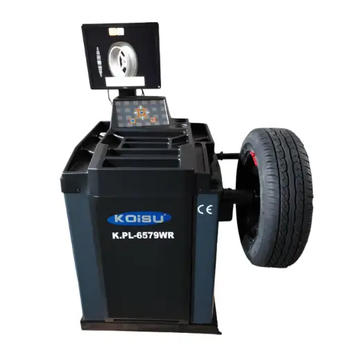 [PULI-KPL-6579WR] Máy cân bằng lốp xe con, màn hình hiển thị (Gồm Laser vị trí, thước đo tự động - màu ghi RAL7016)