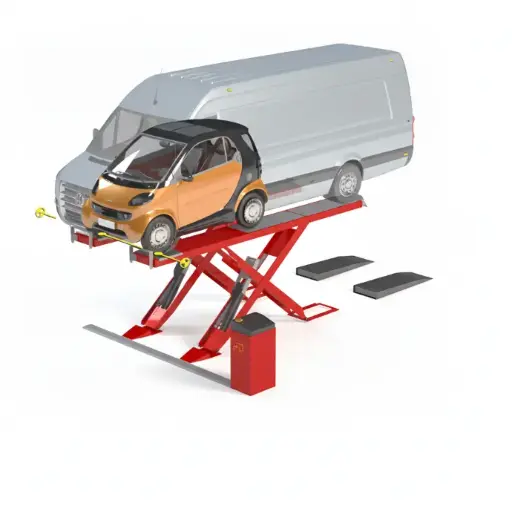 [COGI-ERCOX4300CT:02] Cầu nâng cắt kéo kiểm tra góc đặt bánh xe 4,3 Tấn, lắp nổi, 3 pha, màu đỏ (bao gồm đĩa lái Trung Quốc và bộ phụ kiện)