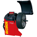 Máy cân bằng lốp xe con, màn hình LCD, nhập dữ liệu tự động (Gồm laser vị trí và cảm biến đo độ rộng, phanh chân - màu đỏ)