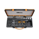 Bộ khẩu ngắn 3/8", 29 chi tiết (17 khẩu 6 - 22 mm, 12 đầu tô vít và 5 phụ kiện)