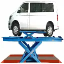 Cầu nâng cắt kéo kiểm tra góc đặt bánh xe tải trọng 5.5 tấn, lắp chìm, không bao gồm đĩa lái (3 pha, màu xanh RAL5002)