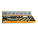 Bộ khẩu ngắn 1/2" và tay vặn, 163 chi tiết (143 khẩu + 20 phụ kiện, có móc treo)