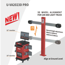 Thiết bị kiểm tra góc đặt bánh xe công nghệ 3D, 2 camera di chuyển thủ công, bao gồm bộ kẹp lốp (màu đỏ)