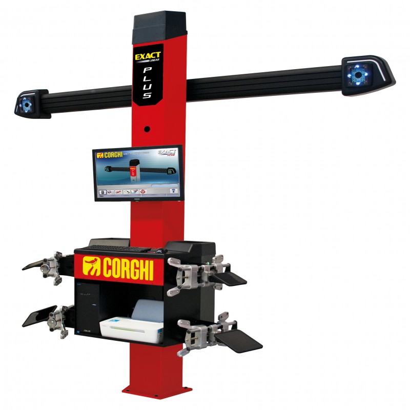 Thiết bị kiểm tra góc đặt bánh xe công nghệ 3D 2 camera nâng tự động, bao gồm kẹp vành (màu đỏ)