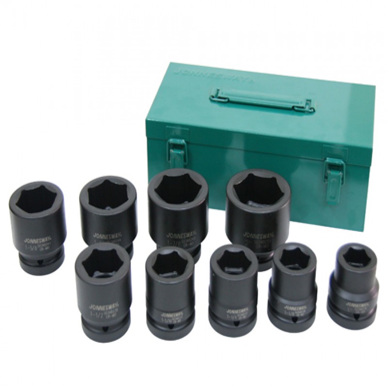 Bộ khẩu ngắn cho súng vặn ốc 1", 9 chi tiết (1" - 2")