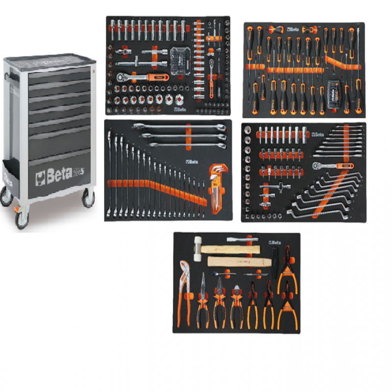 Tủ dụng cụ 7 ngăn, 240 chi tiết (Màu ghi)