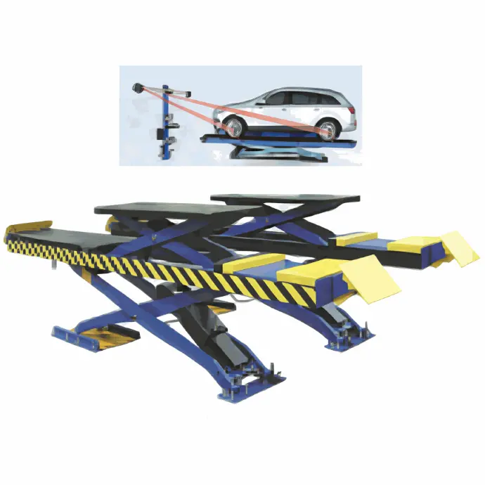 Cầu nâng ô tô căt kéo hoạt động thủy lực, màu xanh, công suất 4.5 tấn, điện áp 380V/3PH/50HZ, Model: GC-4.5MS