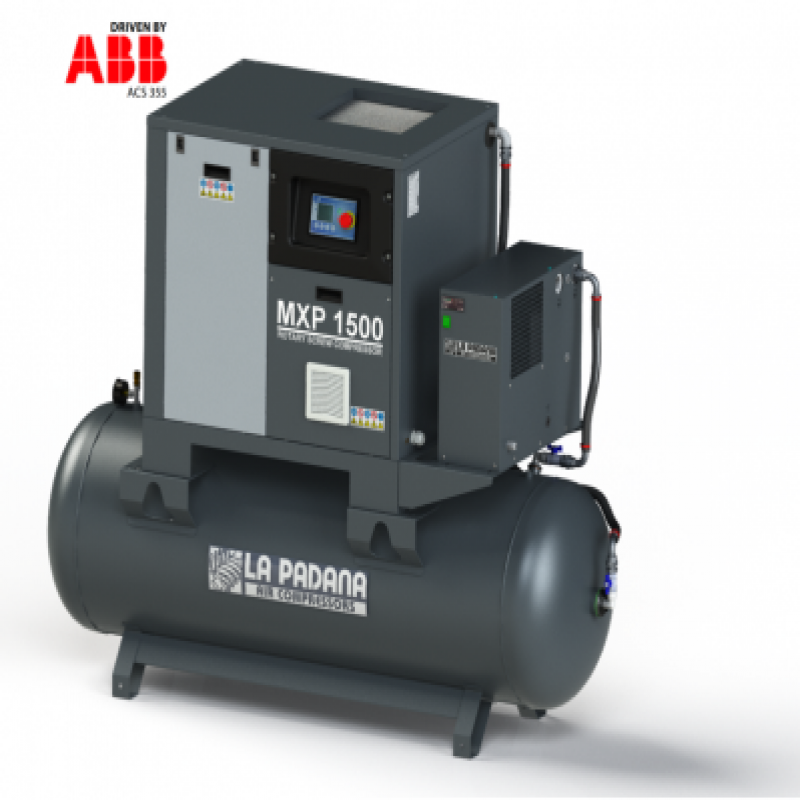 Máy nén khí trục vít 15HP, 3 pha, bình tích 500 lít