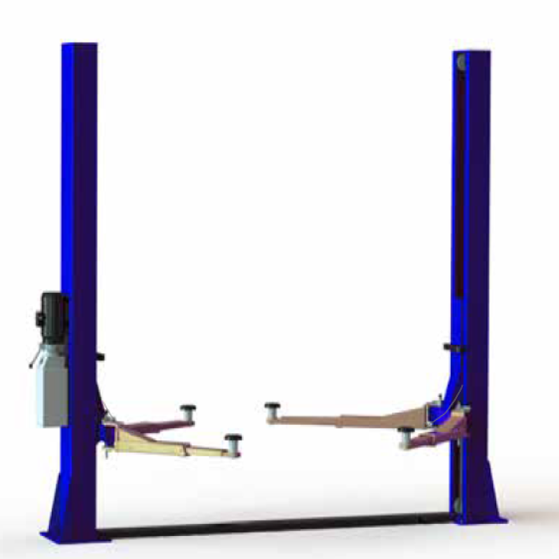 Cầu nâng 2 trụ thủy lực không cổng 4 tấn (3 pha, màu xanh RAL 3166).