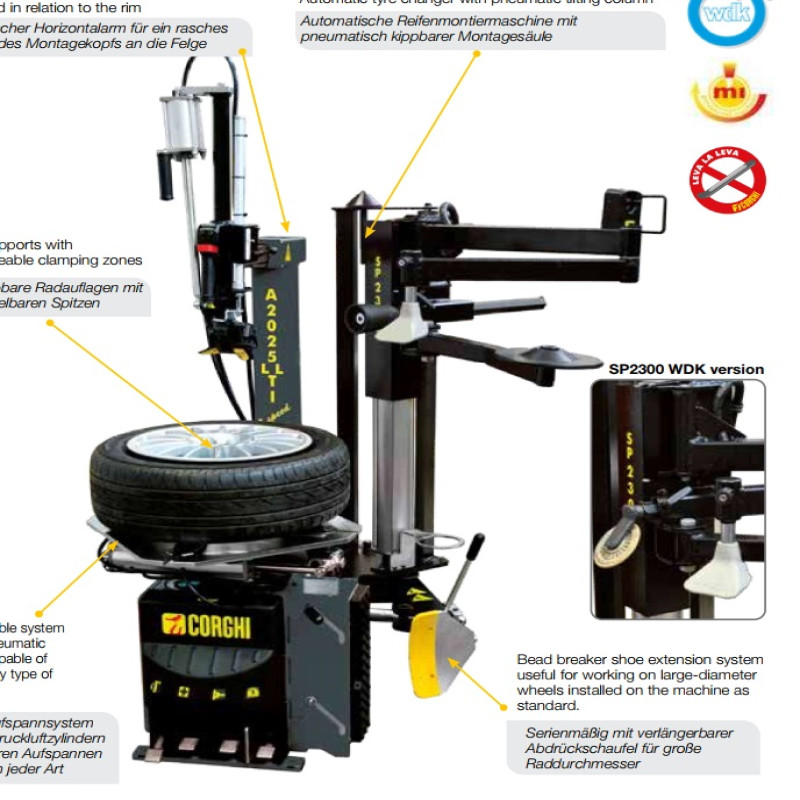 Máy ra vào lốp xe con không sử dụng lơ via (1 pha, RAL7011) (bao gồm tay hỗ trợ SP2300) - Chuyên dụng cho MERCEDES