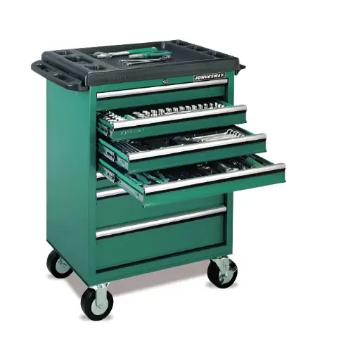 [JONN-C-7DW136] Tủ dụng cụ 7 ngăn, 136 chi tiết (màu xanh lá cây)