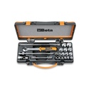 Bộ khẩu ngắn và tay vặn 3/8", 21 chi tiết, có hộp